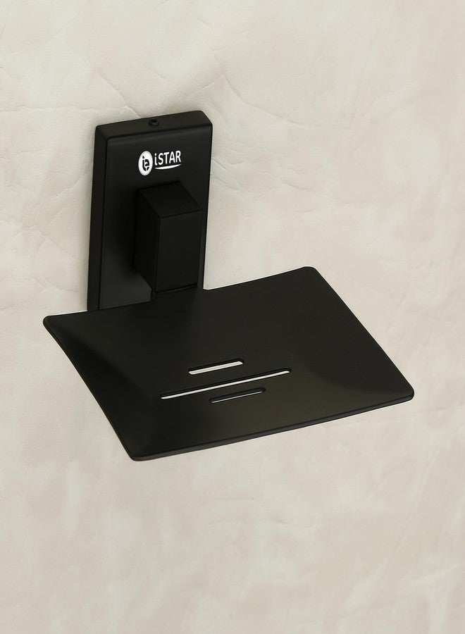 iSTAR Stainless Steel Square Soap Dish Holder for Bathroom Soap Case for Home (Pack of 1, Black) - Image 1